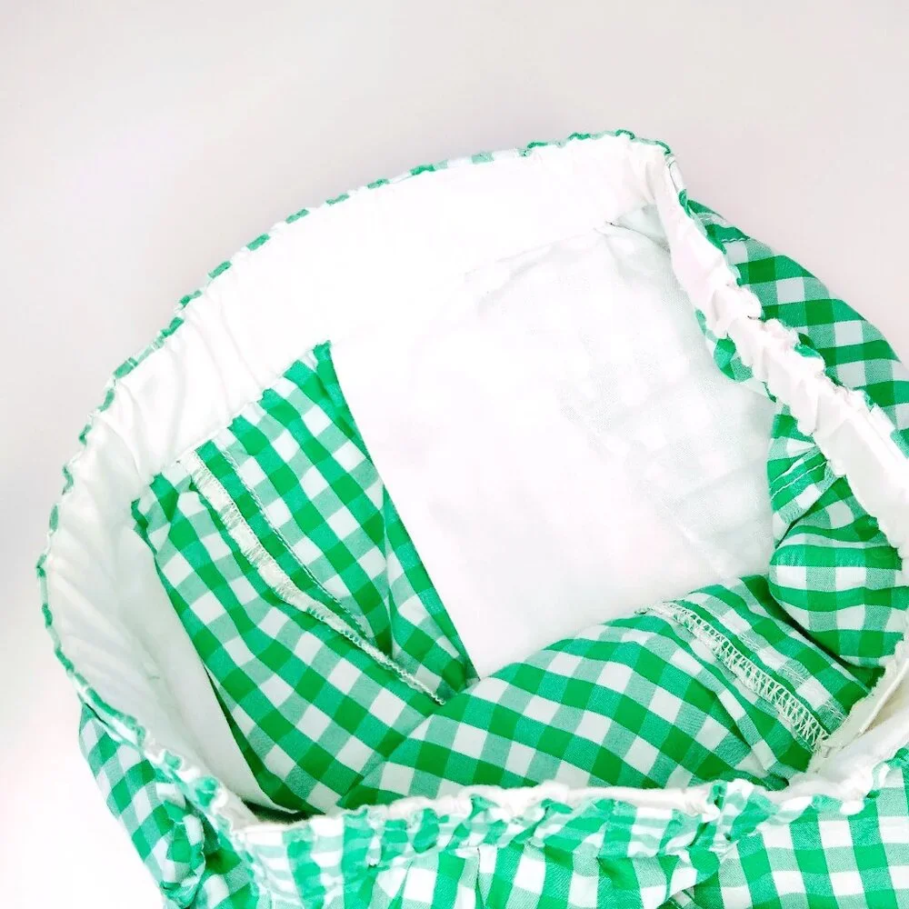 GIRLS' POPLIN SHORT IN GINGHAM COLOR GREEN SIZE 8 - Picture 5 of 9